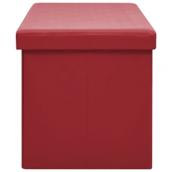 Składana ławka ze schowkiem, kolor winna czerwień, PVC