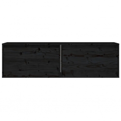 Szafki ścienne, 2 szt., czarne, 60x30x35 cm, drewno sosnowe