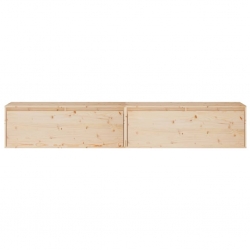 Szafki ścienne, 2 szt., 100x30x35 cm, lite drewno sosnowe
