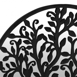Lustro ogrodowe, czarne, 60x2,5 cm, okrągła żelazna rama