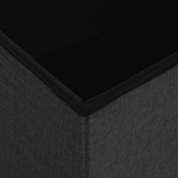 Składane stołki ze schowkiem, 2 szt., czarne, sztuczny len