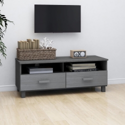 Szafka pod TV, ciemnoszara, 106x40x40 cm, lite drewno sosnowe