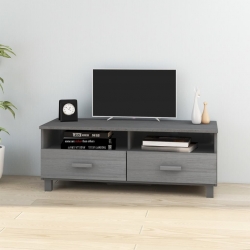 Szafka pod TV, ciemnoszara, 106x40x40 cm, lite drewno sosnowe