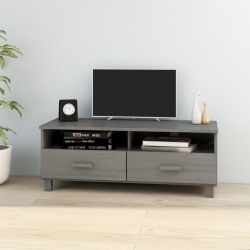 Szafka pod TV, jasnoszara, 106x40x40 cm, lite drewno sosnowe