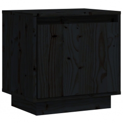 Szafka nocna, czarna, 40x30x40 cm, lite drewno sosnowe