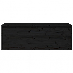 Szafka ścienna, czarna, 100x30x35 cm, lite drewno sosnowe