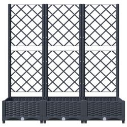 Donica ogrodowa z kratką, ciemnoszara, 120x40x121,5 cm, PP