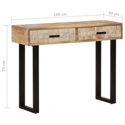 Stolik konsolowy, 100x30x75 cm, lite drewno mango
