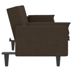 2-osobowa kanapa z 2 poduszkami, ciemnobrązowa, obita tkaniną