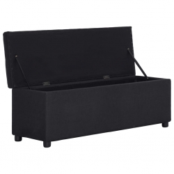 Ławka ze schowkiem, 116 cm, black, poliester
