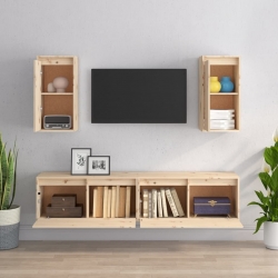 Szafki pod TV, 4 szt., lite drewno sosnowe