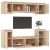 Szafki pod TV, 6 szt., lite drewno sosnowe