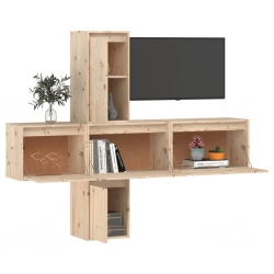 Szafki pod TV, 5 szt., lite drewno sosnowe