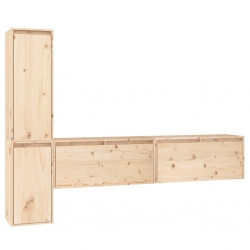 Szafki pod TV, 4 szt., lite drewno sosnowe