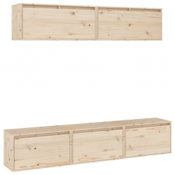 Szafki pod TV, 5 szt., lite drewno sosnowe