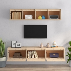 Szafki pod TV, 5 szt., lite drewno sosnowe