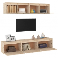Szafki pod TV, 5 szt., lite drewno sosnowe