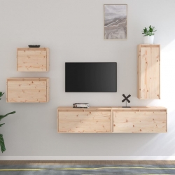 Szafki pod TV, 5 szt., lite drewno sosnowe