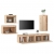 Szafki pod TV, 5 szt., lite drewno sosnowe