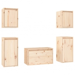 Szafki pod TV, 5 szt., lite drewno sosnowe