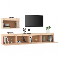 Szafki pod TV, 3 szt., lite drewno sosnowe