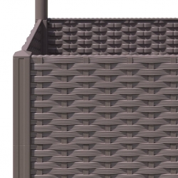 Donica ogrodowa z kratką, brązowa, 120x40x136 cm, PP