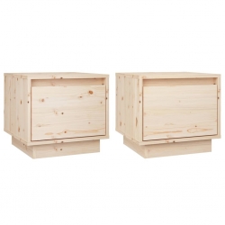 Szafki nocne, 2 szt., 35x34x32 cm, lite drewno sosnowe