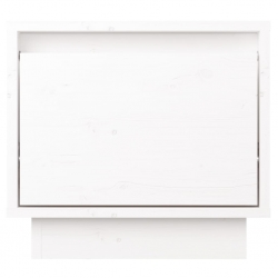 Szafka nocna, biała, 35x34x32 cm, lite drewno sosnowe