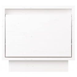 Szafki nocne, 2 szt., białe, 35x34x32 cm, lite drewno sosnowe