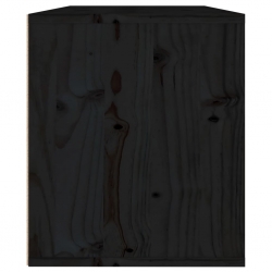 Szafka ścienna, czarna, 60x30x35 cm, lite drewno sosnowe
