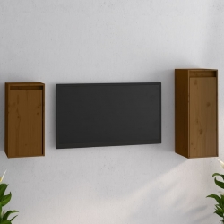 Szafki pod TV, 2 szt., miodowy brąz, lite drewno sosnowe
