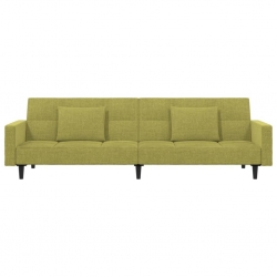 2-osobowa kanapa z 2 poduszkami, zielona, tapicerowana tkaniną