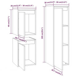 Szafki pod TV, 3 szt., lite drewno sosnowe