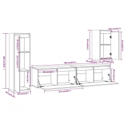 Szafki pod TV, 4 szt., lite drewno sosnowe
