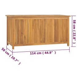 Skrzynia ogrodowa, 114x50x58 cm, lite drewno tekowe