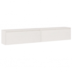 Szafki ścienne, 2 szt., białe, 100x30x35 cm, drewno sosnowe