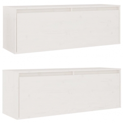 Szafki ścienne, 2 szt., białe, 100x30x35 cm, drewno sosnowe