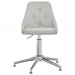 Obrotowe krzesło stołowe, jasnoszare, obite tkaniną