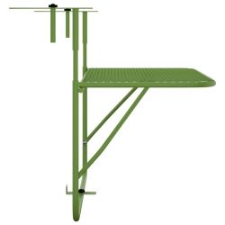 Stolik balkonowy, zielony, 60x40 cm, stalowy