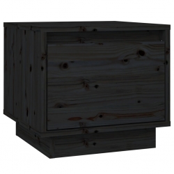 Szafka nocna, czarna, 35x34x32 cm, lite drewno sosnowe