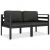 2-częściowa sofa z poduszkami, aluminium, antracytowa