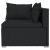 3-osobowa sofa z poduszkami, czarna, polirattan