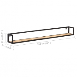 Półki ścienne, 2 szt., 160 cm, surowe drewno mango