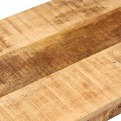 Ławka, 110 cm, lite, surowe drewno mango i stal