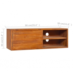 Ścienna szafka pod TV, 180x30x30 cm, lite drewno tekowe
