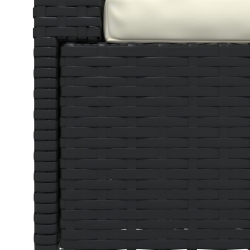2-osobowa sofa z poduszkami, czarna, polirattan