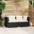 2-osobowa sofa z poduszkami, czarna, polirattan