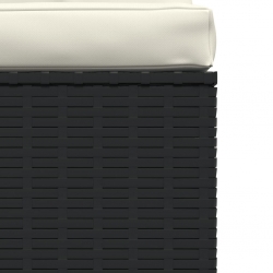 3-osobowa sofa z poduszkami, czarna, polirattan