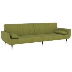 2-osobowa kanapa z 2 poduszkami, jasnozielona, aksamitna