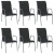 Krzesła ogrodowe, 6 szt., stal i tworzywo textilene, czarne
